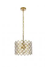 Elegant 1111D13BR - Lyla 13 inch pendant in brass
