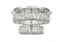 Elegant 3503F18L2C - Monroe LED Light Chrome Flush Mount Clear Royal Cut Crystal