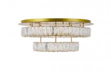 Elegant 3503F26L2G - Monroe LED Light Gold Flush Mount Clear Royal Cut Crystal