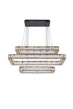 Elegant 3504G42L3BK - Monroe 42 inch LED triple rectangle pendant in black