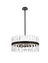 Elegant 6200D25BK - Serephina 25 Inch Crystal Round Pendant Light in Black