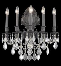 Elegant 9605W21DB/RC - Monarch 5 light Dark Bronze Wall Sconce Clear Royal Cut Crystal