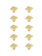 Elegant KB2012-GD-10PK - Wilow 1" Brushed Gold Square Knob Multipack (Set of 10)