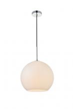 Elegant LD2225C - Baxter 1 Light Chrome Pendant with Frosted White Glass