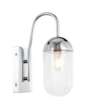 Elegant LD6170C - Kace 1 Light Chrome and Clear Glass Wall Sconce