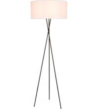 Elegant LD6189BK - Cason 1 Light Black and White Shade Floor Lamp