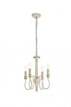 Elegant LD7042D14WD - Flynx 4 lights pendant in weathered dove