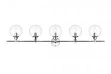 Elegant LD7318W47CH - Jaelynn 5 light Chrome and Clear Bath Sconce