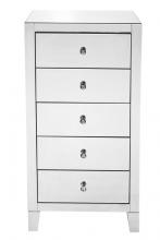 Elegant MF6-1051 - 5 Drawer Chest 24 in x 18 in x 45 in.in clear mirror