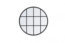 Elegant MR633232BK - Metal windowpane mirror 32 inch x 32 inch in Black