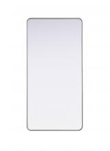 Elegant MR8A3060SIL - R Corner Mirror 30"x60"x2" Silver