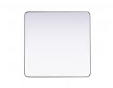 Elegant MR8A4242SIL - R Corner Square Mirror 42"x42"x2" silver