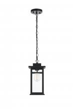 Elegant OD313H14BK - Mercer 7 inch Outdoor Pendant in Black