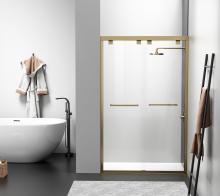 Elegant SD303-4876BGD - Semi-frameless shower door 48 x 76 Brushed Gold