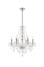 Elegant V7856D24C/RC - Verona 6 Light Chrome Chandelier Clear Royal Cut Crystal