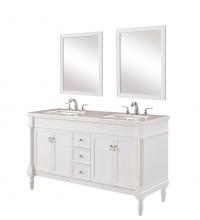 Elegant VF13060DAW - 60 In. Single Bathroom Vanity Set in Antique White