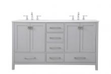 Elegant VF18860DGR - 60 Inch Double Bathroom Vanity in Gray