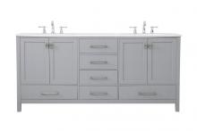 Elegant VF18872DGR - 72 Inch Double Bathroom Vanity in Gray