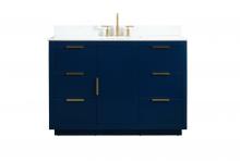 Elegant VF19448BL-BS - 48 Inch Single Bathroom Vanity in Blue with Backsplash