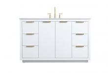 Elegant VF19454WH - Vanity Cabinet 6Dw2Dr 54x22x34 White