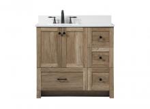 Elegant VF2836NT-BS - 36 inch Single bathroom vanity in natural oak with backsplash