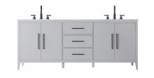 Elegant VF29384DGR - 84 inch Double Bathroom Vanity in Grey