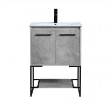 Elegant VF42024CG - 24 Inch Single Bathroom Vanity in Concrete Grey