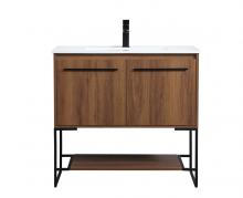 Elegant VF42036WB - 36 inch  Single Bathroom Vanity in Walnut Brown