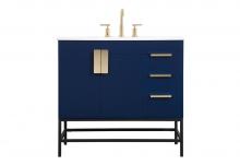 Elegant VF48836MBL - 36 Inch Single Bathroom Vanity in Blue