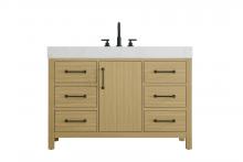 Elegant VF60648MHB - 48 inch Single Bathroom Vanity In Honey Brown