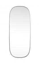 Elegant MR2B3072SIL - Metal Frame Oval Mirror 30x72 Inch in Silver