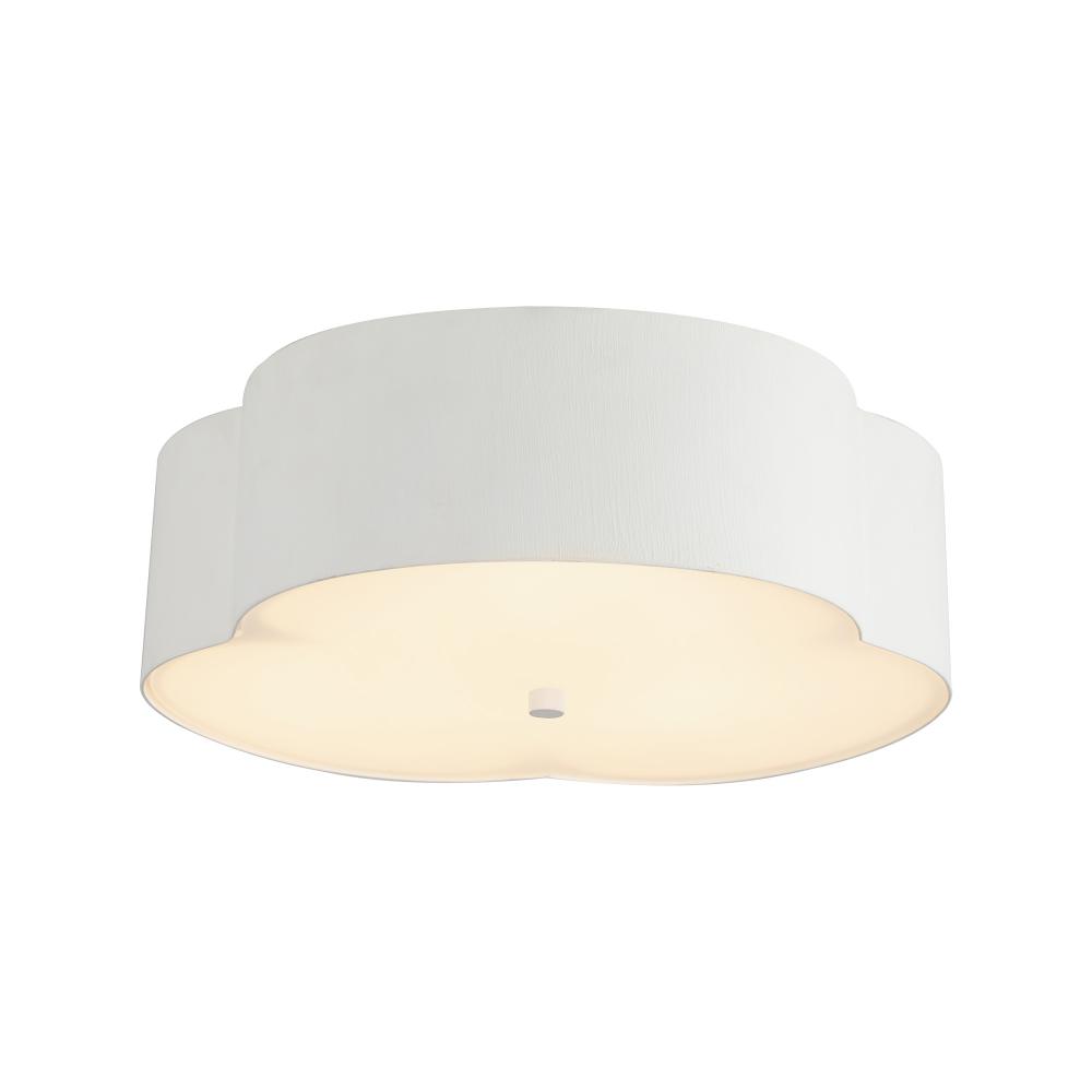 Adella 14-in Antique White Socket Flush Mount