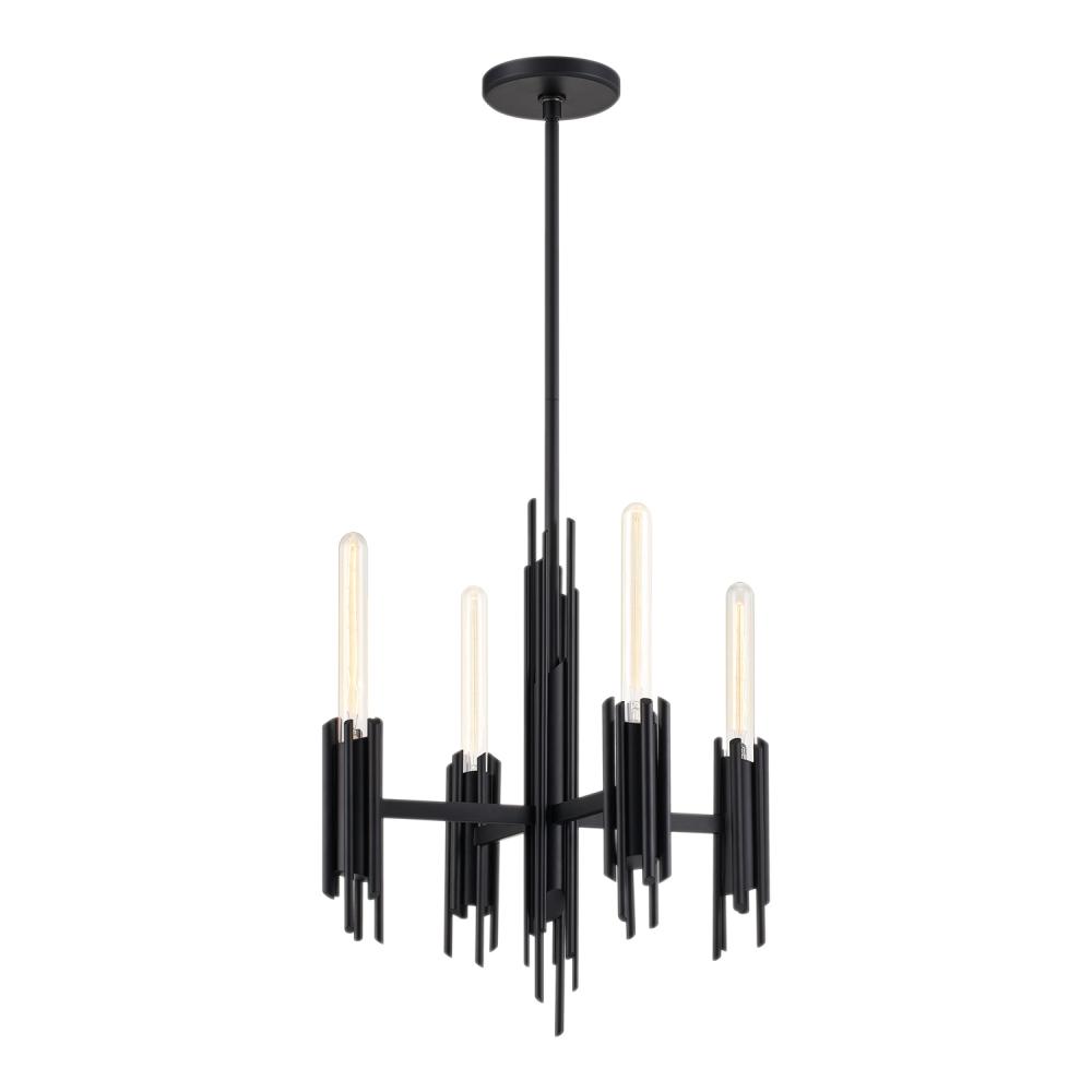 Torres 19-in Matte Black 4 Lights Chandeliers