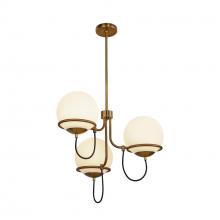 Alora Lighting CH458323AGOP - Alba 23-in Aged Brass/Opal Glass 3 Lights Chandelier