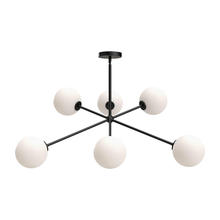 Alora Lighting CH549640MBOP - Cassia 40-in Matte Black/Opal Matte Glass 6 Lights Chandeliers