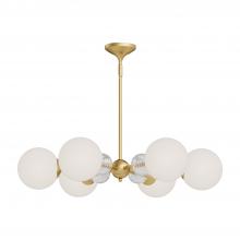 Alora Lighting CH415330BGOP - Celia 30-in Brushed Gold/Opal Glass 6 Lights Chandeliers