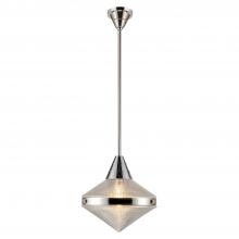 Alora Lighting PD348114PNPG - Willard 14-in Polished Nickel/Prismatic Glass 1 Light Pendant