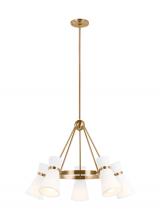 Visual Comfort & Co. Studio Collection 3190505-848 - Clark modern 5-light indoor dimmable ceiling chandelier pendant light in satin brass gold finish wit