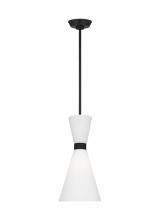 Visual Comfort & Co. Studio Collection DJP1101MBK - Belcarra Modern 1-Light Small Single Pendant Ceiling Light in Midnight Black Finish