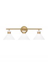 Visual Comfort & Co. Studio Collection DJV1013SB - Belcarra Modern 3-Light Bath Vanity Wall Sconce in Satin Brass Gold