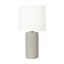 Visual Comfort & Co. Studio Collection BT1101WHC1 - Barbara Barry Shanghai 1-Light Table Lamp in White Crackle Finish with White Linen Fabric Shade