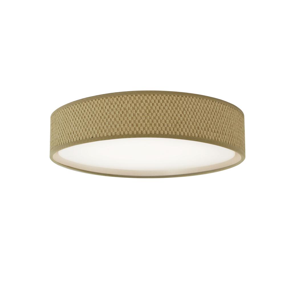 LED Flush Mount, Satin Chrome Finish, Natural Shade