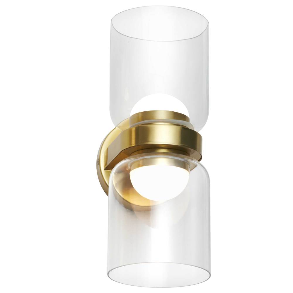 10W LED Nadine Wall Sconce Aged Brass w/ Clear Glass