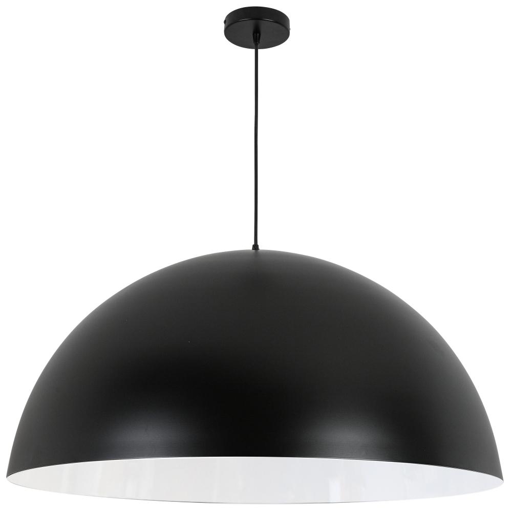 1 Light Incandescent Large Dome Pendant, Matte Black