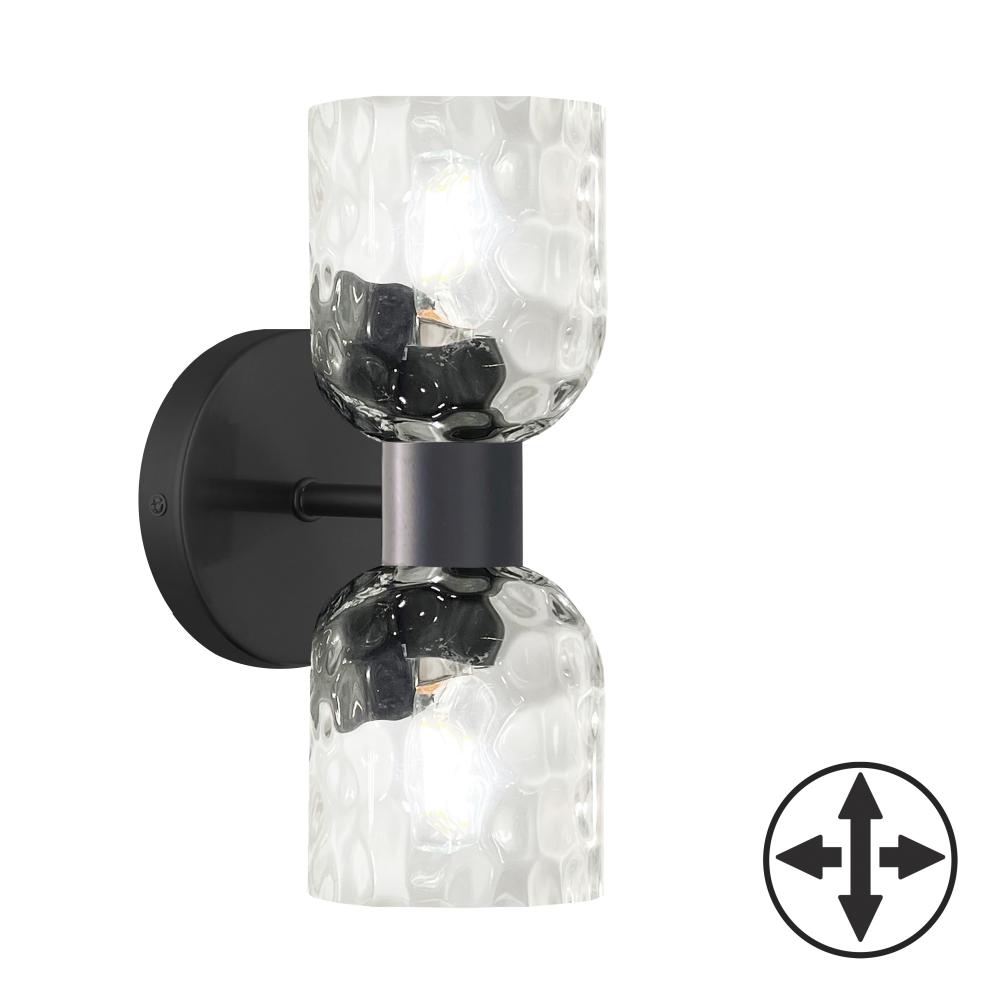 2LT Wall Sconce, MB w/ CLR Water Glass