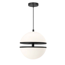 Dainolite AMC-1330LEDP-MB - 30W Pendant, Matte Black w/ White Glass