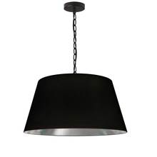 Dainolite BRY-M-BK-697 - 1LT Brynn Medium Pendant, BLK/SV Shade, Black