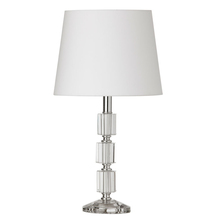 Dainolite C11T-PC - 1LT Table Lamp 3Crystal column w/Wht Shd