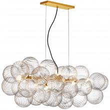Dainolite CLZ-418HP-AGB - 10LT Horiz Pendant, AGB w/CLR Spiral Glass