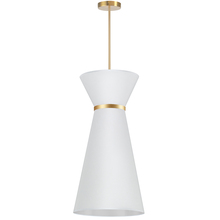 Dainolite CTN-141P-AGB-790 - 1 Light Incandescent Pendant, Aged Brass w/ Fabric Shade